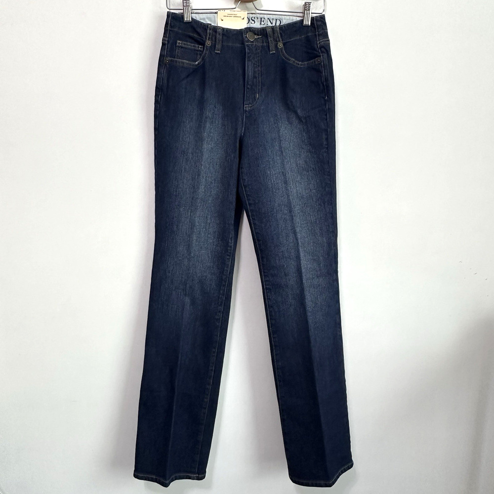 Lands End Womens Jeans 6 X 34 Curvy Classic Boot Leg Tall Long Blue Stretch NEW‎